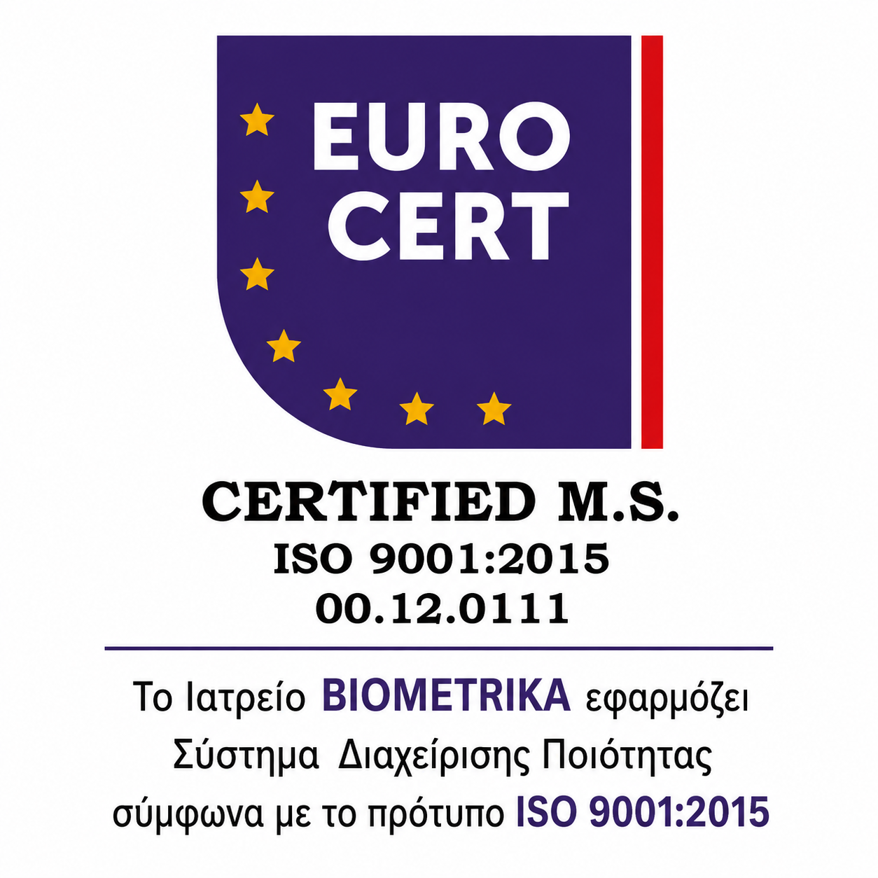 EUROCERT ISO 9001:2015